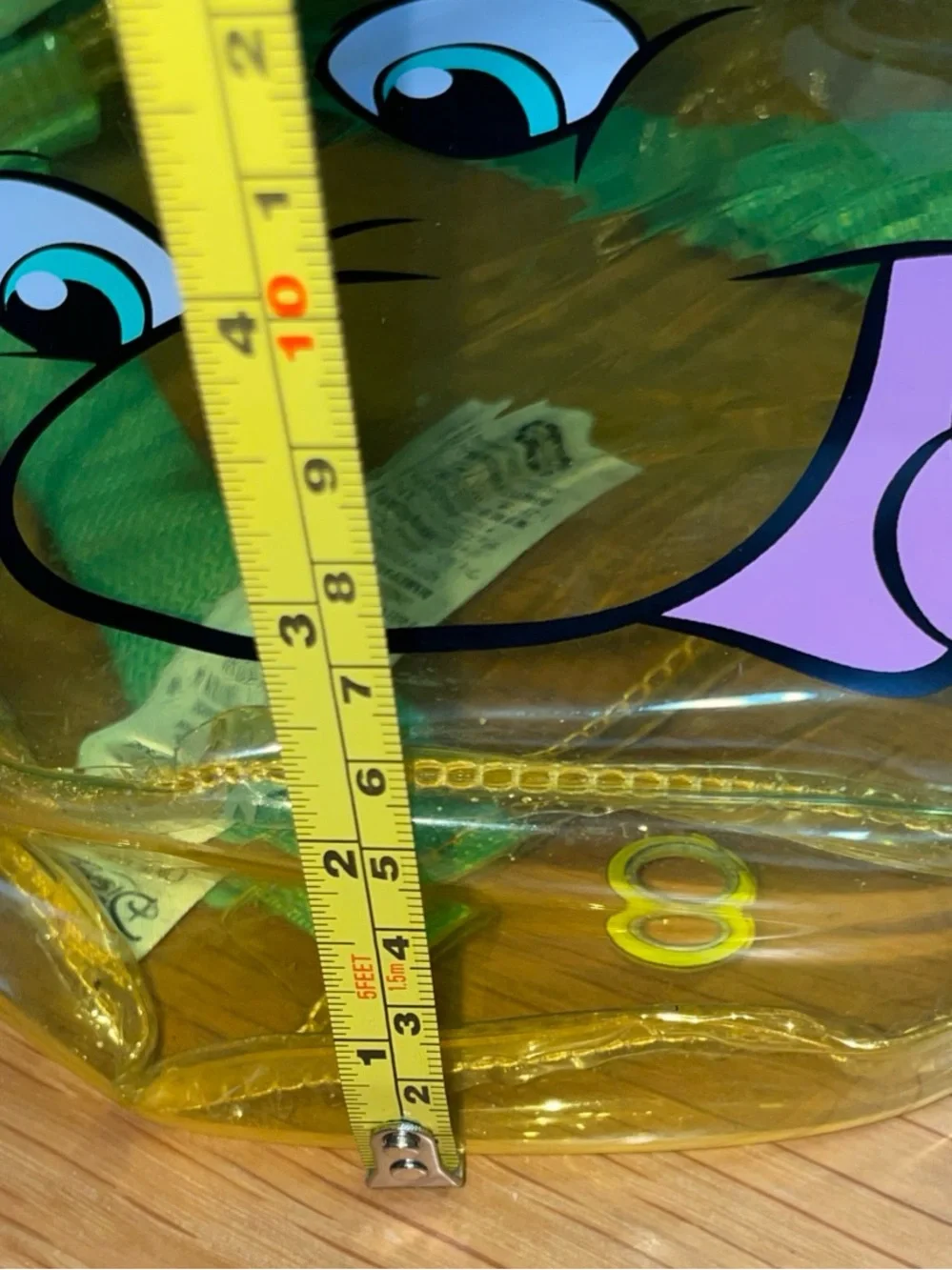 Disney Flounder The Little Mermaid Clear Yellow Backpack Iridescent Fins - OS